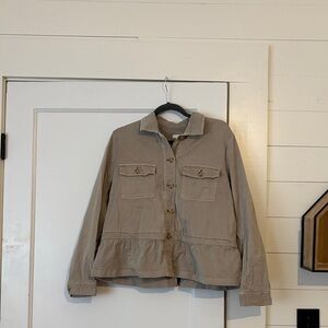 J. Jill Peplum Jacket in Khaki